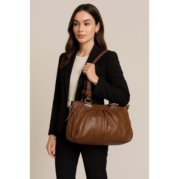 B MAKOWSKY LEATHER BAG HOBO BROWN SHOULDER SATCHEL HANDBAG PURSE WOMAN'S WOMEN'S - Picture 14 of 14